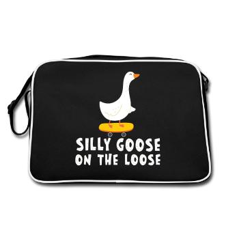 Silly geese on the loose - Retro Bag - black/white - Back