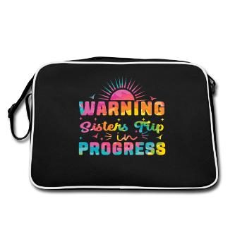Warning Sisters Trip In Progress - Retro Tasche - Schwarz/Weiß - Hinten