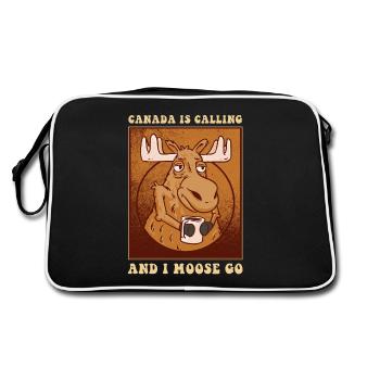Le Canada m’appelle et je vais être un orignal doux et un orignal - Sac Retro - noir/blanc - Dos