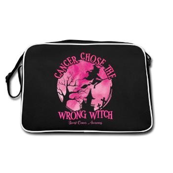 Krebshexe Rosa Brustkrebs - Retro Tasche - Schwarz/Weiß - Hinten