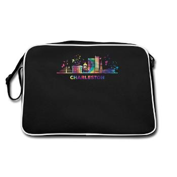 Charlestonian Skyline Charleston - Retro Bag - black/white - Back