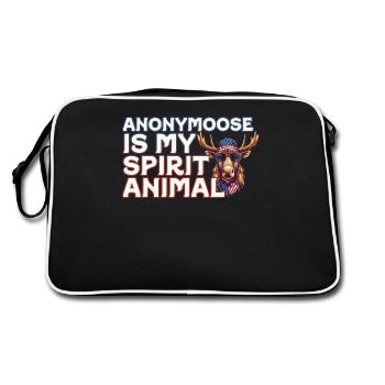 Anonymousoose est mon animal spirituel orignal cool - Sac Retro - noir/blanc - Dos