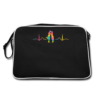 Tango Argentino Heartbeat Tango Vals - Retro Tasche - Schwarz/Weiß - Hinten
