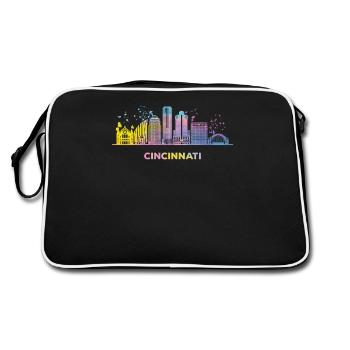 Cincinnatian Skyline Cincinnati - Retro Bag - black/white - Back