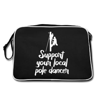 Support Your Local Pole Dancer Lineman - Retro Bag - black/white - Back
