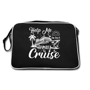 Hilfe, Ich Bin Auf Einer Familienkreuzfahrt - Retro Tasche - Schwarz/Weiß - Hinten