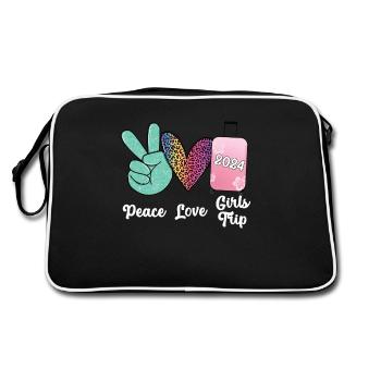 Girls' Weekend Peace Love Girls Trip 2024 - Retro Bag - black/white - Back