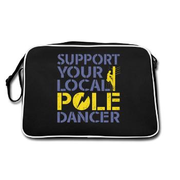American Lineman Powerline Worker Design - Retro Bag - black/white - Back
