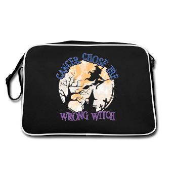 Cancer, Witch, Calendula, Bladder Cancer - Retro Bag - black/white - Back