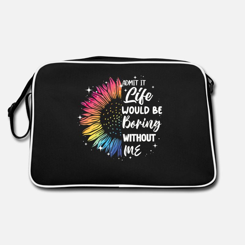Admit it, life would be boring without me - Retro Bag - black/white