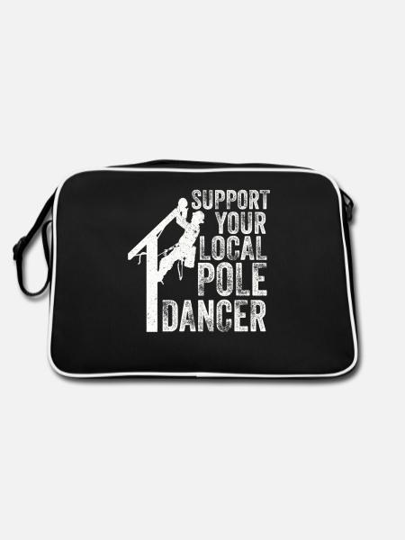 Support Your Local Pole Dancer Lineman - Retro Bag - black/white - Back
