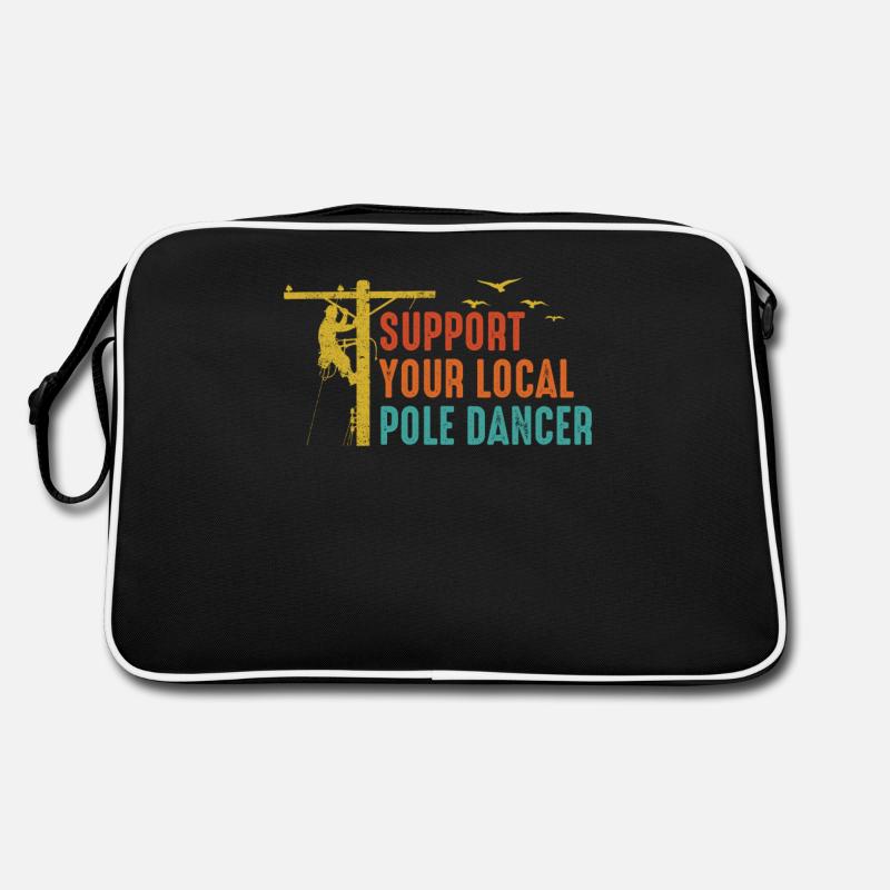 Support Your Local Pole Dancer Lineman Retro Bag