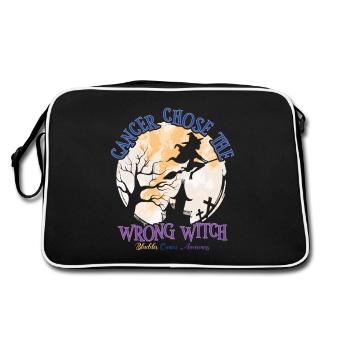 Cancer, Witch, Calendula, Bladder Cancer - Retro Bag - black/white - Back