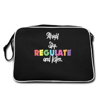 Stop Regulating and Listening Teacher - Retro Bag - black/white - Back