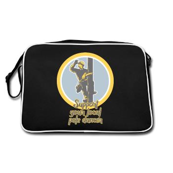 Support Your Local Pole Dancer Lineman - Retro Bag - black/white - Back