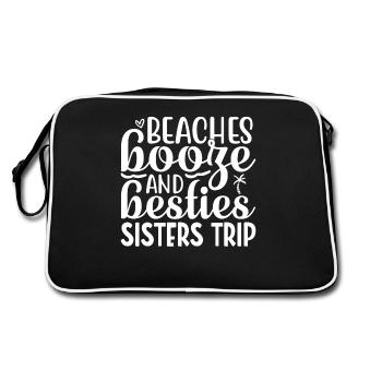 Plages, boissons alcoolisées et voyages des meilleures amies - Sac Retro - noir/blanc - Dos