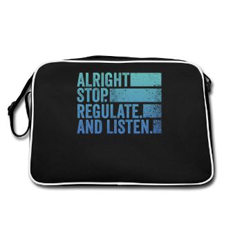 Stop Regulating and Listening Teacher - Retro Bag - black/white - Back