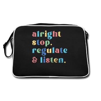 Stop Regulating and Listening Teacher - Retro Bag - black/white - Back
