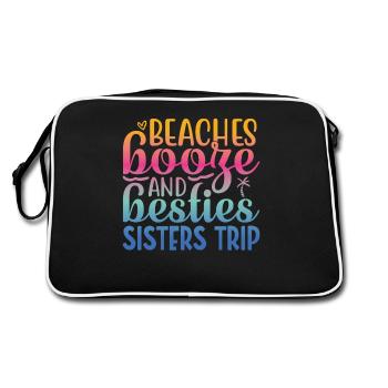 Plages, boissons alcoolisées et voyages des meilleures amies - Sac Retro - noir/blanc - Dos