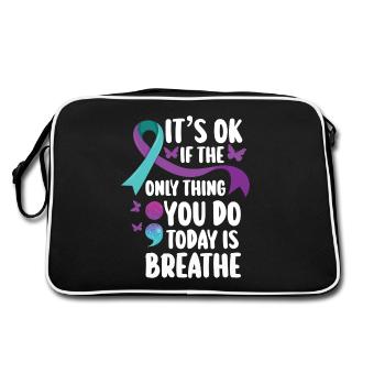 Guerrier de la santé mentale violet et turquoise - Sac Retro - noir/blanc - Dos