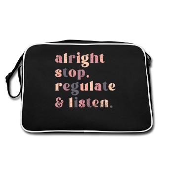 Stop Regulating and Listening Teacher - Retro Bag - black/white - Back