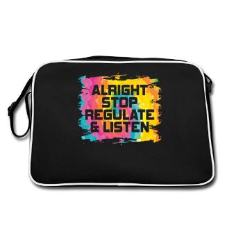 Stop Regulating and Listening Teacher - Retro Bag - black/white - Back