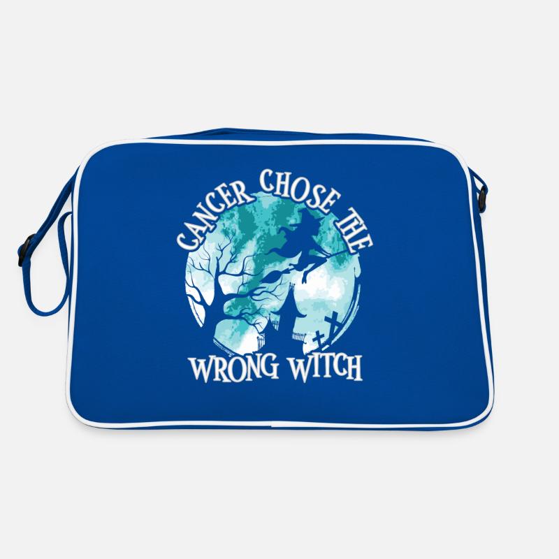 Cancer Witch Teal White Cervical Cancer Retro Bag