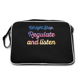 Stop Regulating and Listening Teacher - Retro Bag - black/white - Back