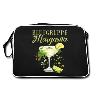 Blutgruppe Margarita Tequila Junggesellenabschied - Retro Tasche - Schwarz/Weiß - Hinten