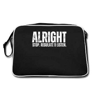 Stop Regulating and Listening Teacher - Retro Bag - black/white - Back