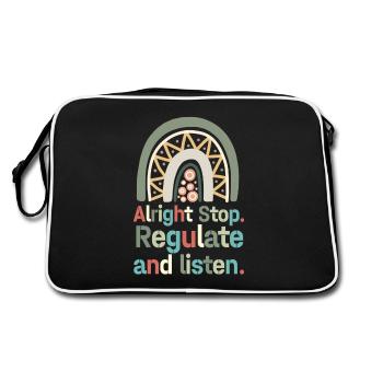 Stop Regulating and Listening Teacher - Retro Bag - black/white - Back