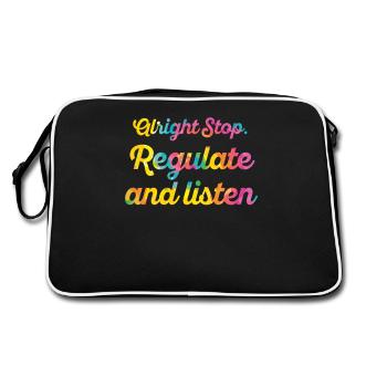 Stop Regulating and Listening Teacher - Retro Bag - black/white - Back