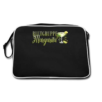 Blutgruppe Margarita Tequila Junggesellenabschied - Retro Tasche - Schwarz/Weiß - Hinten