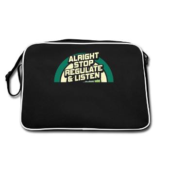 Stop Regulating and Listening Teacher - Retro Bag - black/white - Back