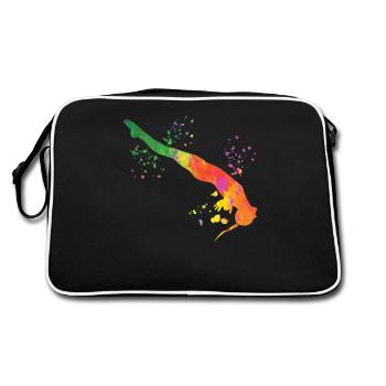 Diving, Artistic Jumping, Synchronized Diving - Retro Bag - black/white - Back