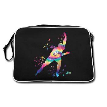 Speed skater Sportswoman Speed Skating - Retro Bag - black/white - Back