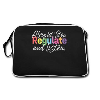 Stop Regulating and Listening Teacher - Retro Bag - black/white - Back
