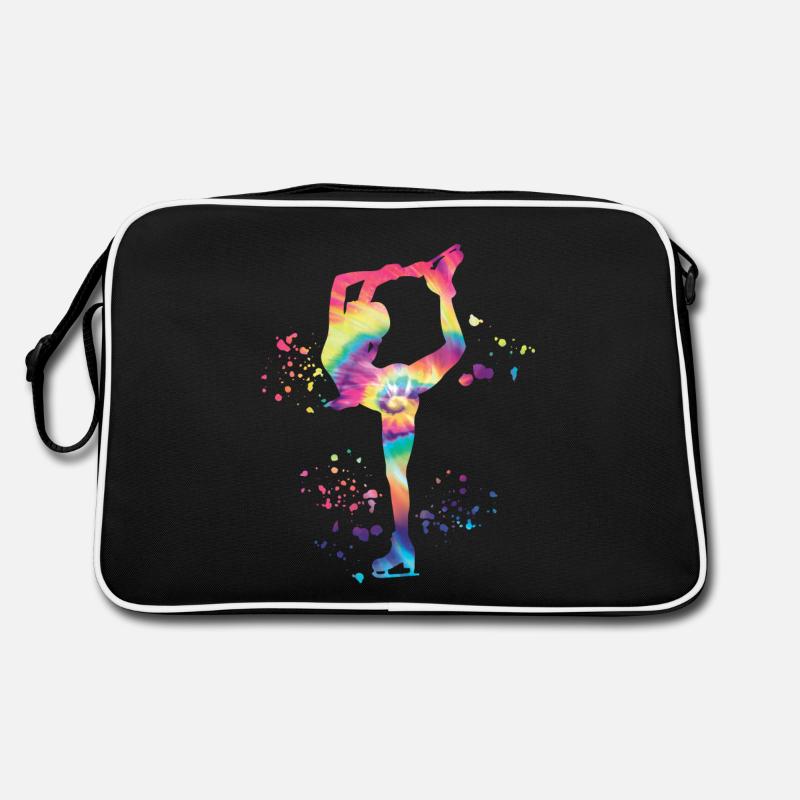 Eiskunstläufer Schlittschuhlaufen Eiskunstlauf - Retro Tasche - Schwarz/Weiß