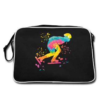 Speed skater Sportswoman Speed Skating - Retro Bag - black/white - Back