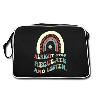 Stop Regulating and Listening Teacher - Retro Bag - black/white - Back
