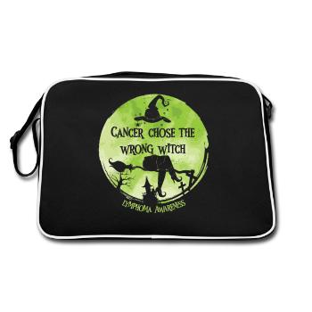 Krebshexe Linde Lymphom-bewusstsein - Retro Tasche - Schwarz/Weiß - Hinten
