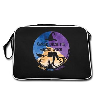 Krebs Hexe Ringelblume Blasenkrebs - Retro Tasche - Schwarz/Weiß - Hinten