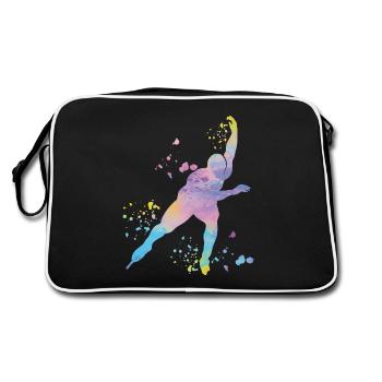 Speed skater Sportswoman Speed Skating - Retro Bag - black/white - Back