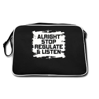 Stop Regulating and Listening Teacher - Retro Bag - black/white - Back