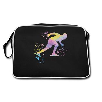 Speed skater Sportswoman Speed Skating - Retro Bag - black/white - Back