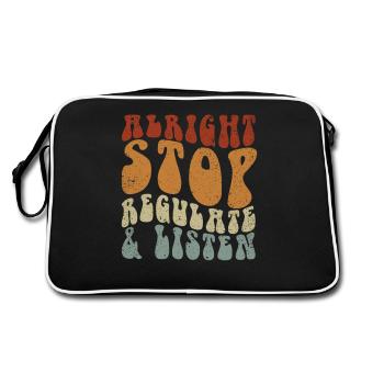 Stop Regulating and Listening Teacher - Retro Bag - black/white - Back