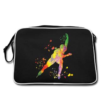 Speed skater Sportswoman Speed Skating - Retro Bag - black/white - Back