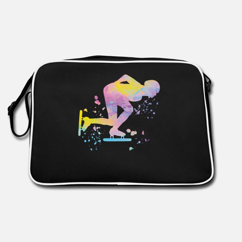 Speed Skater Athlete Speed Skating Retro Bag