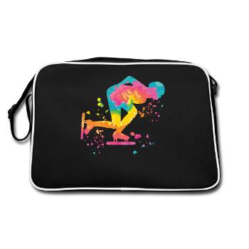 Speed skater Sportswoman Speed Skating - Retro Bag - black/white - Back