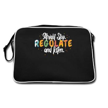 Stop Regulating and Listening Teacher - Retro Bag - black/white - Back